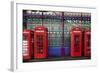 London Red Phone Boxes, Smithfield Market, London, England, United Kingdom, Europe-Mark Mawson-Framed Photographic Print