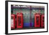 London Red Phone Boxes, Smithfield Market, London, England, United Kingdom, Europe-Mark Mawson-Framed Photographic Print