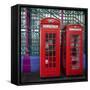 London Red Phone Boxes, Smithfield Market, London, England, United Kingdom, Europe-Mark Mawson-Framed Stretched Canvas