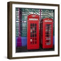 London Red Phone Boxes, Smithfield Market, London, England, United Kingdom, Europe-Mark Mawson-Framed Photographic Print