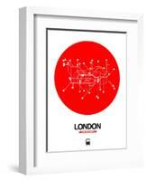 London Red Subway Map-NaxArt-Framed Art Print