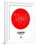 London Red Subway Map-NaxArt-Framed Art Print