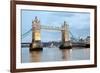 London River Thames and Tower Bridge International Landmark of England United Kingdom at Dusk-vichie81-Framed Photographic Print