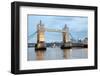 London River Thames and Tower Bridge International Landmark of England United Kingdom at Dusk-vichie81-Framed Photographic Print