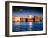 London River Thames the City Shoreline Sunset in Winter-null-Framed Photographic Print