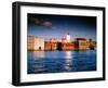 London River Thames the City Shoreline Sunset in Winter-null-Framed Photographic Print