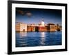 London River Thames the City Shoreline Sunset in Winter-null-Framed Photographic Print