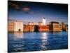 London River Thames the City Shoreline Sunset in Winter-null-Stretched Canvas