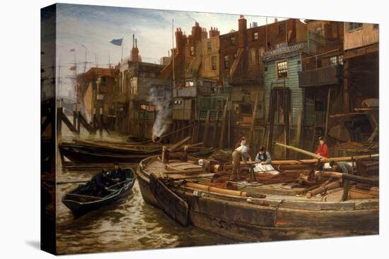 London River - the Limehouse Barge-Builders, 1877-Charles Napier Hemy-Stretched Canvas