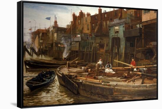 London River - the Limehouse Barge-Builders, 1877-Charles Napier Hemy-Framed Stretched Canvas