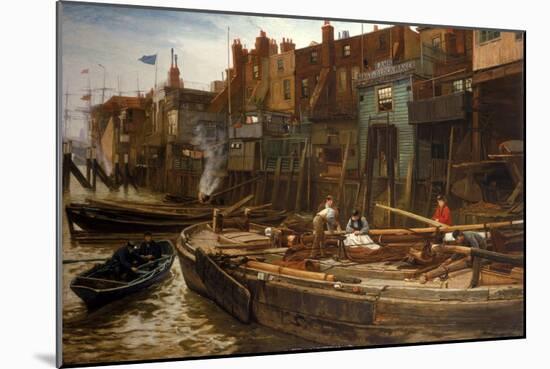 London River - the Limehouse Barge-Builders, 1877-Charles Napier Hemy-Mounted Giclee Print