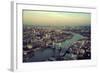 London Rooftop View Panorama at Sunset with Urban Architectures and Thames River.-Songquan Deng-Framed Photographic Print