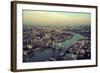 London Rooftop View Panorama at Sunset with Urban Architectures and Thames River.-Songquan Deng-Framed Photographic Print