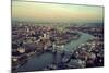 London Rooftop View Panorama at Sunset with Urban Architectures and Thames River.-Songquan Deng-Mounted Photographic Print