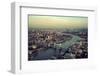 London Rooftop View Panorama at Sunset with Urban Architectures and Thames River.-Songquan Deng-Framed Photographic Print