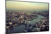 London Rooftop View Panorama at Sunset with Urban Architectures and Thames River.-Songquan Deng-Mounted Photographic Print