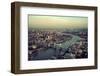 London Rooftop View Panorama at Sunset with Urban Architectures and Thames River.-Songquan Deng-Framed Photographic Print