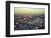 London Rooftop View Panorama at Sunset with Urban Architectures and Thames River.-Songquan Deng-Framed Photographic Print