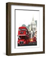 London Routemaster Blank - Dave Thompson Contemporary Travel Print-Dave Thompson-Framed Giclee Print
