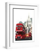 London Routemaster Blank - Dave Thompson Contemporary Travel Print-Dave Thompson-Framed Giclee Print