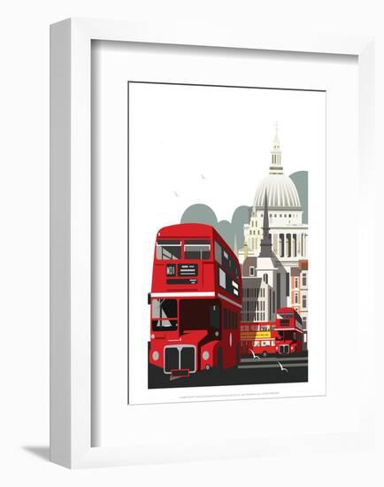 London Routemaster Blank - Dave Thompson Contemporary Travel Print-Dave Thompson-Framed Giclee Print