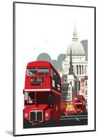 London Routemaster Blank - Dave Thompson Contemporary Travel Print-Dave Thompson-Mounted Giclee Print