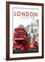 London Routemaster - Dave Thompson Contemporary Travel Print-Dave Thompson-Framed Giclee Print