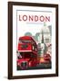 London Routemaster - Dave Thompson Contemporary Travel Print-Dave Thompson-Framed Giclee Print