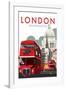 London Routemaster - Dave Thompson Contemporary Travel Print-Dave Thompson-Framed Giclee Print