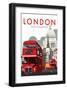 London Routemaster - Dave Thompson Contemporary Travel Print-Dave Thompson-Framed Giclee Print