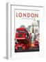 London Routemaster - Dave Thompson Contemporary Travel Print-Dave Thompson-Framed Giclee Print