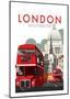 London Routemaster - Dave Thompson Contemporary Travel Print-Dave Thompson-Mounted Giclee Print