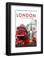 London Routemaster - Dave Thompson Contemporary Travel Print-Dave Thompson-Framed Giclee Print