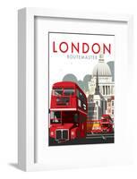 London Routemaster - Dave Thompson Contemporary Travel Print-Dave Thompson-Framed Giclee Print