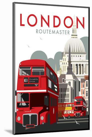 London Routemaster - Dave Thompson Contemporary Travel Print-Dave Thompson-Mounted Giclee Print