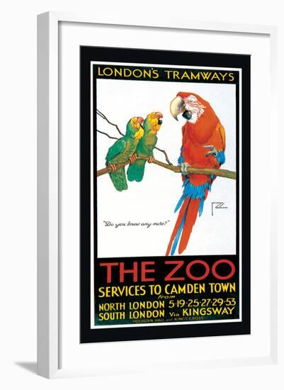 London's Tramways, The Zoo-Lawson Wood-Framed Art Print