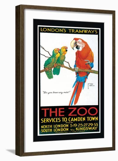 London's Tramways, The Zoo-Lawson Wood-Framed Art Print