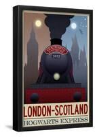 London- Scotland Hogwarts Express Retro Travel Poster-null-Framed Poster