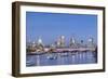 London Skyline and River Thames at Dusk, London, England-null-Framed Giclee Print