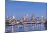 London Skyline and River Thames at Dusk, London, England-null-Mounted Giclee Print
