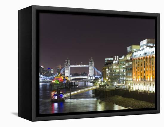 London Skyline at Night, London, England, United Kingdom, Europe-Graham Lawrence-Framed Stretched Canvas