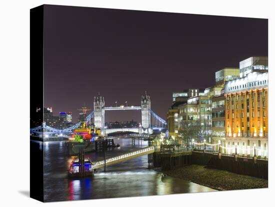 London Skyline at Night, London, England, United Kingdom, Europe-Graham Lawrence-Stretched Canvas