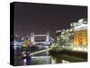 London Skyline at Night, London, England, United Kingdom, Europe-Graham Lawrence-Stretched Canvas