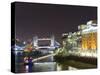 London Skyline at Night, London, England, United Kingdom, Europe-Graham Lawrence-Stretched Canvas