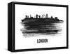 London Skyline Brush Stroke - Black II-NaxArt-Framed Stretched Canvas