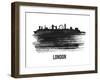 London Skyline Brush Stroke - Black II-NaxArt-Framed Art Print