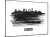 London Skyline Brush Stroke - Black II-NaxArt-Mounted Art Print