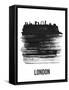 London Skyline Brush Stroke - Black-NaxArt-Framed Stretched Canvas