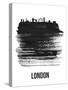 London Skyline Brush Stroke - Black-NaxArt-Stretched Canvas