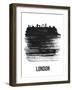 London Skyline Brush Stroke - Black-NaxArt-Framed Art Print